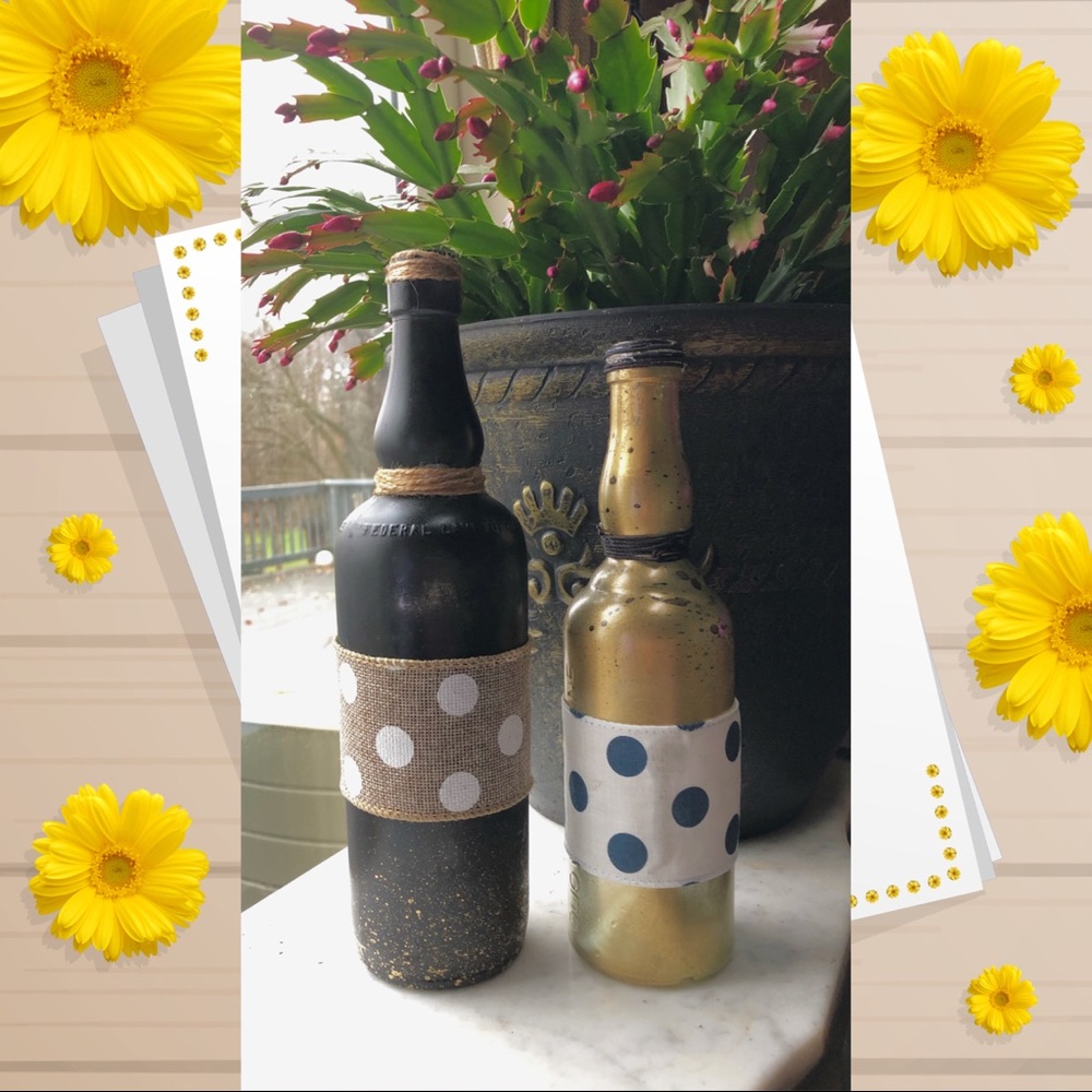 Wicker bottle decor